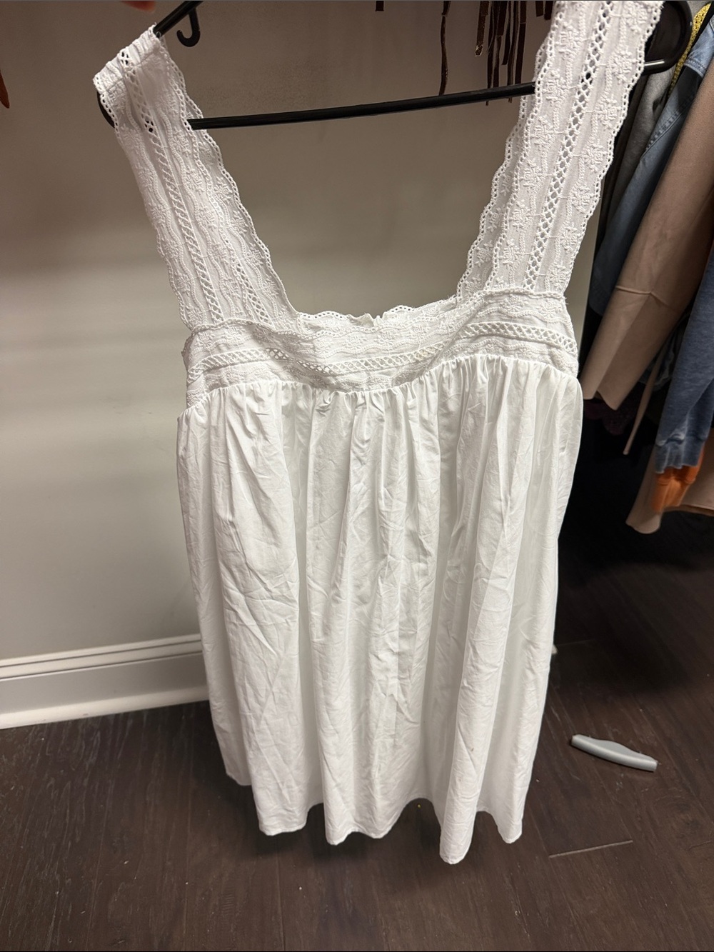 DIISH Miranda White Lace Trim Mini Dress